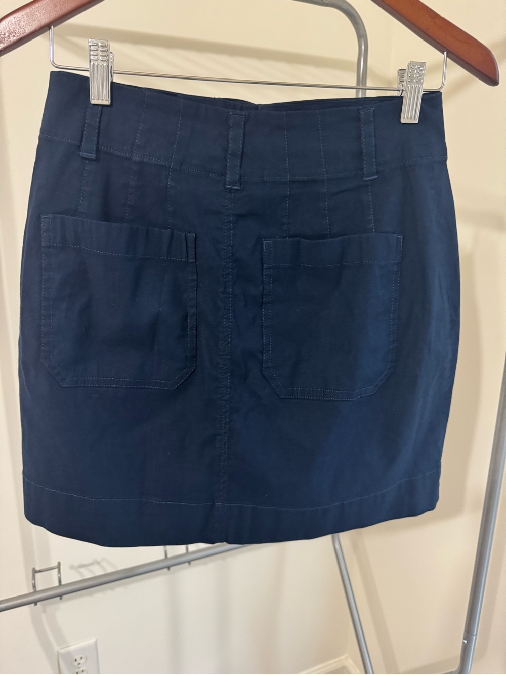 Maeve Anthropologie Navy Skirt XS Patch Pocket - Picture 2 of 6